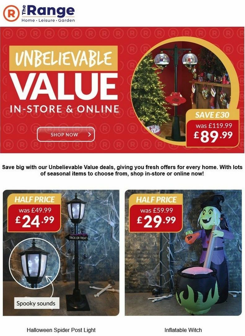 The Range Offers from 9 October