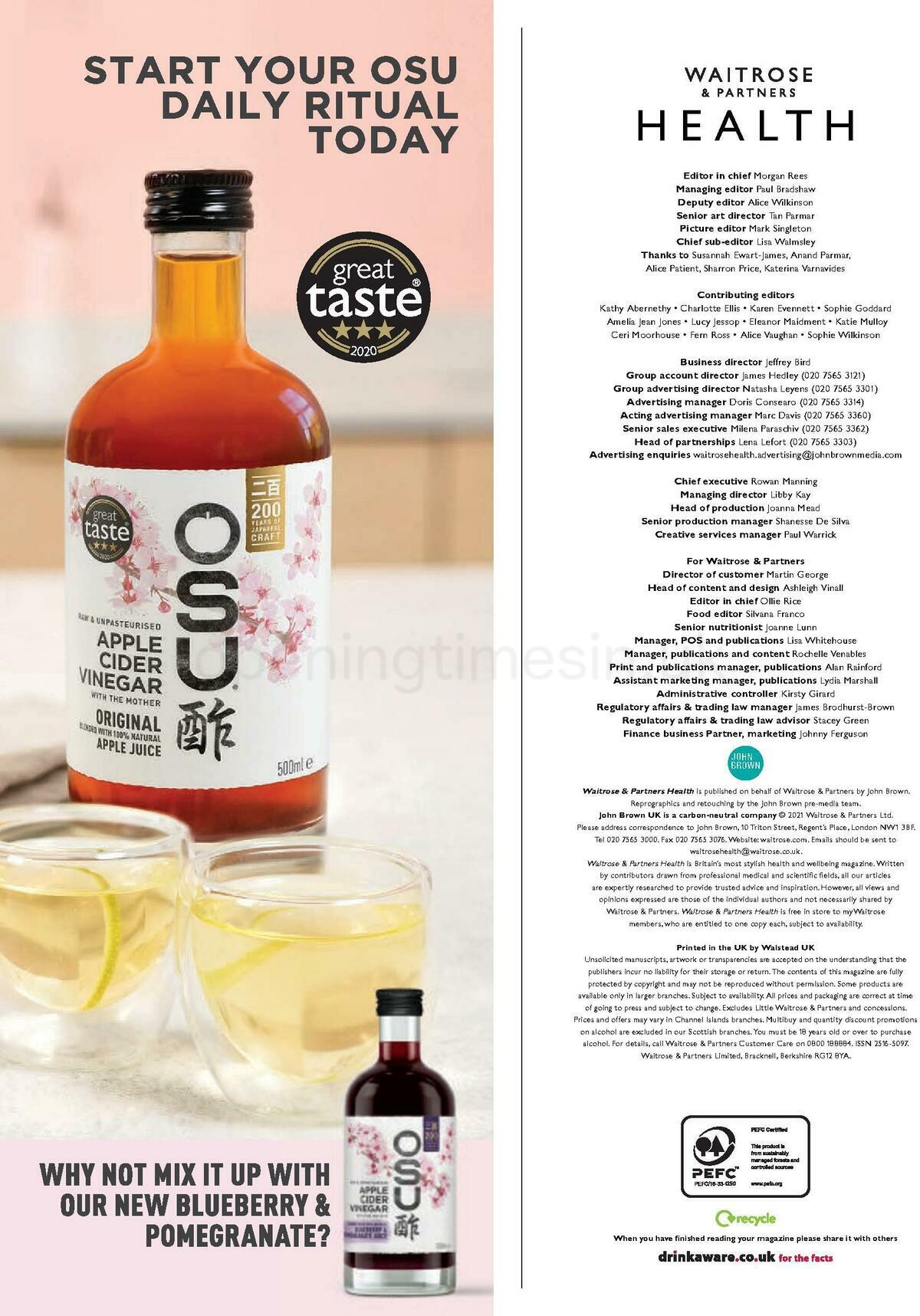 Waitrose Health Magazine Offers from 1 January