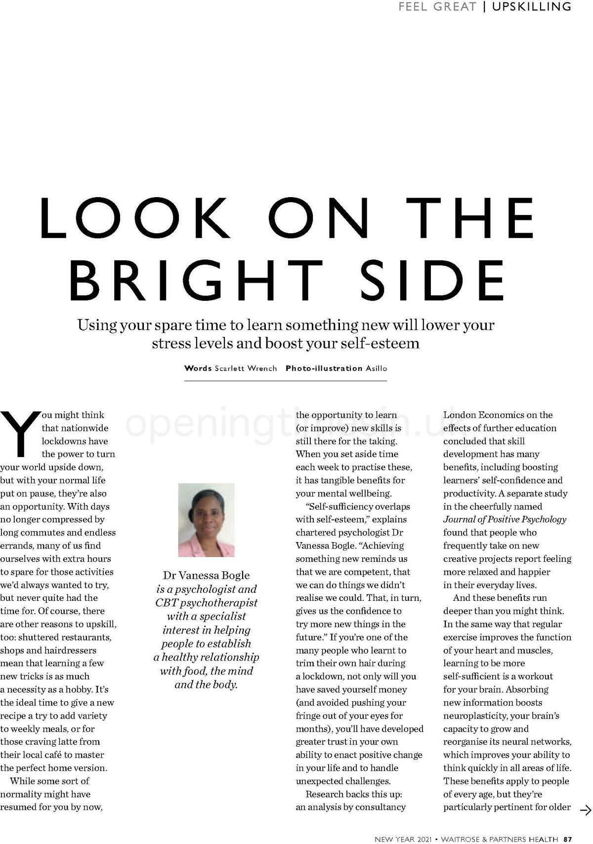 Waitrose Health Magazine Offers from 1 January