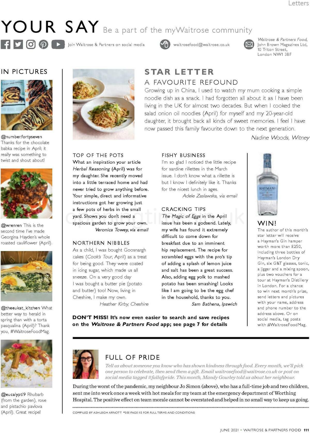 Waitrose Food Magazine June Offers from 1 June