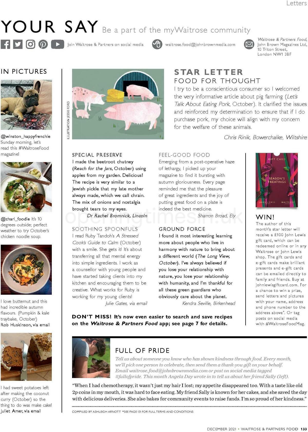 Waitrose Food Magazine December Offers from 1 December