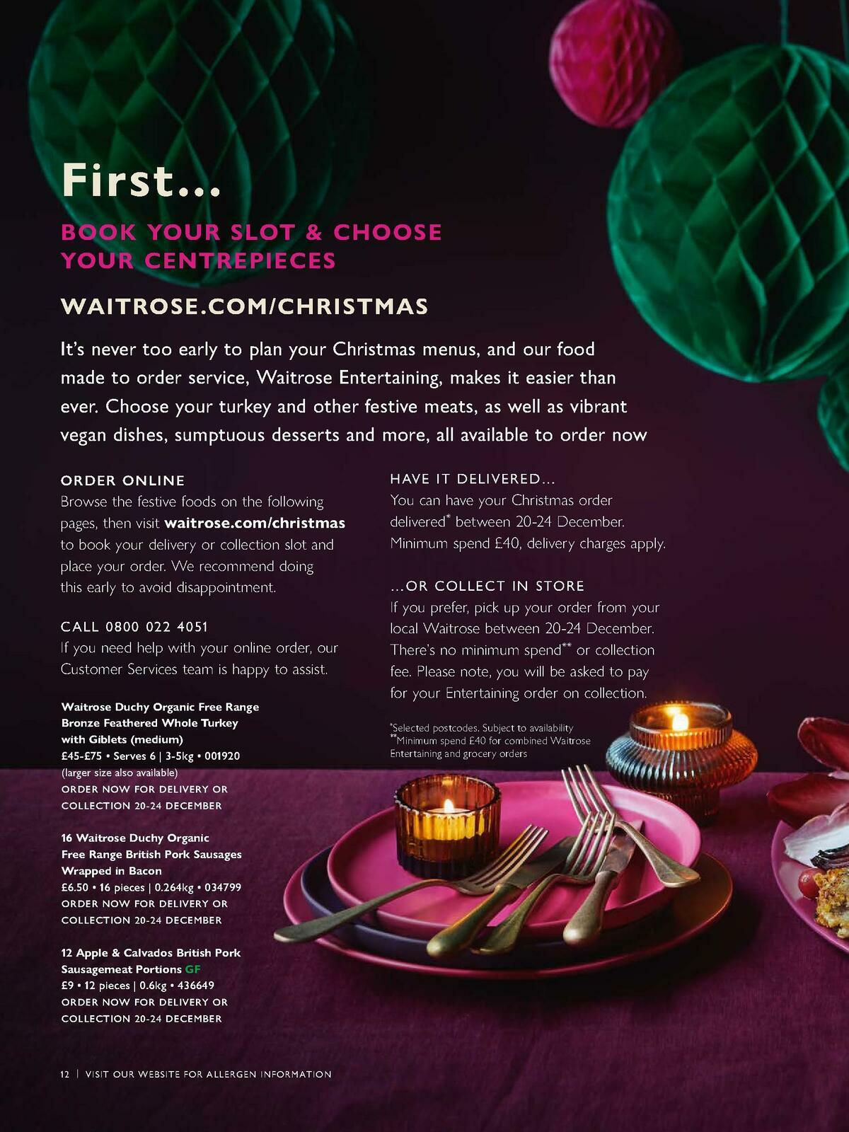 Waitrose Christmas Offers from 1 October