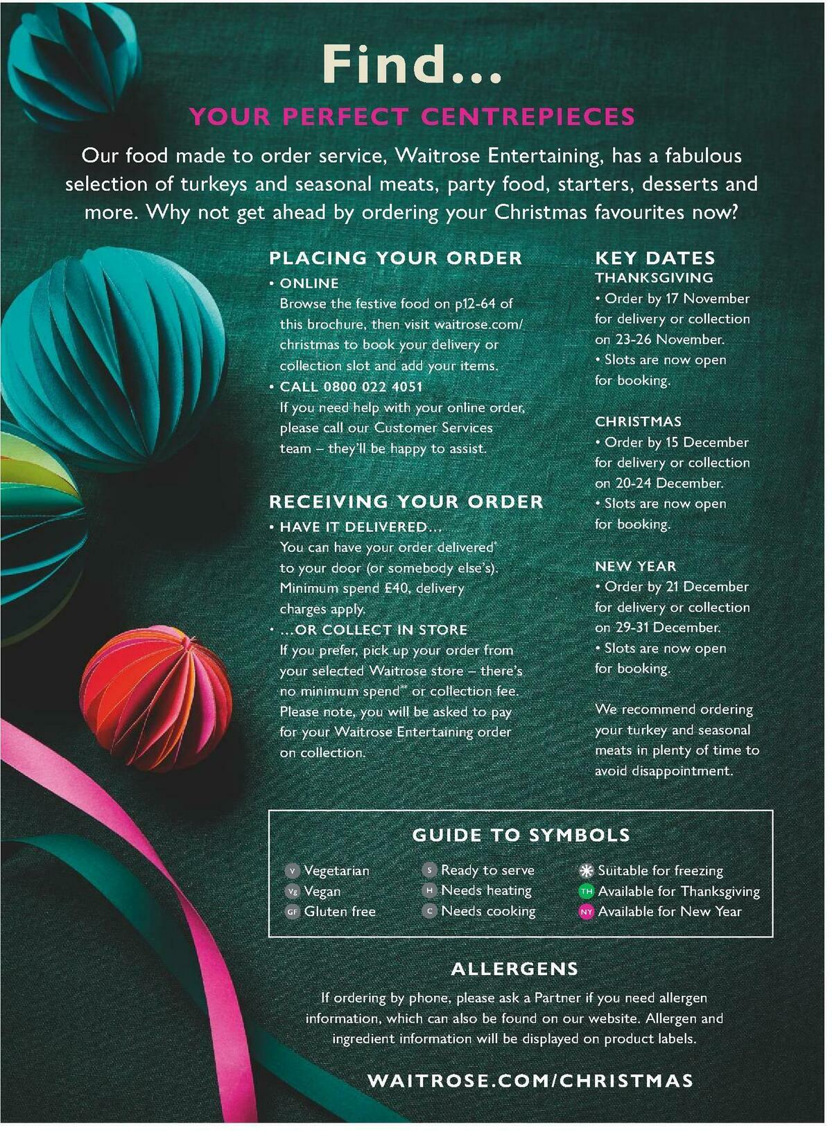 Waitrose Christmas Offers from 1 October