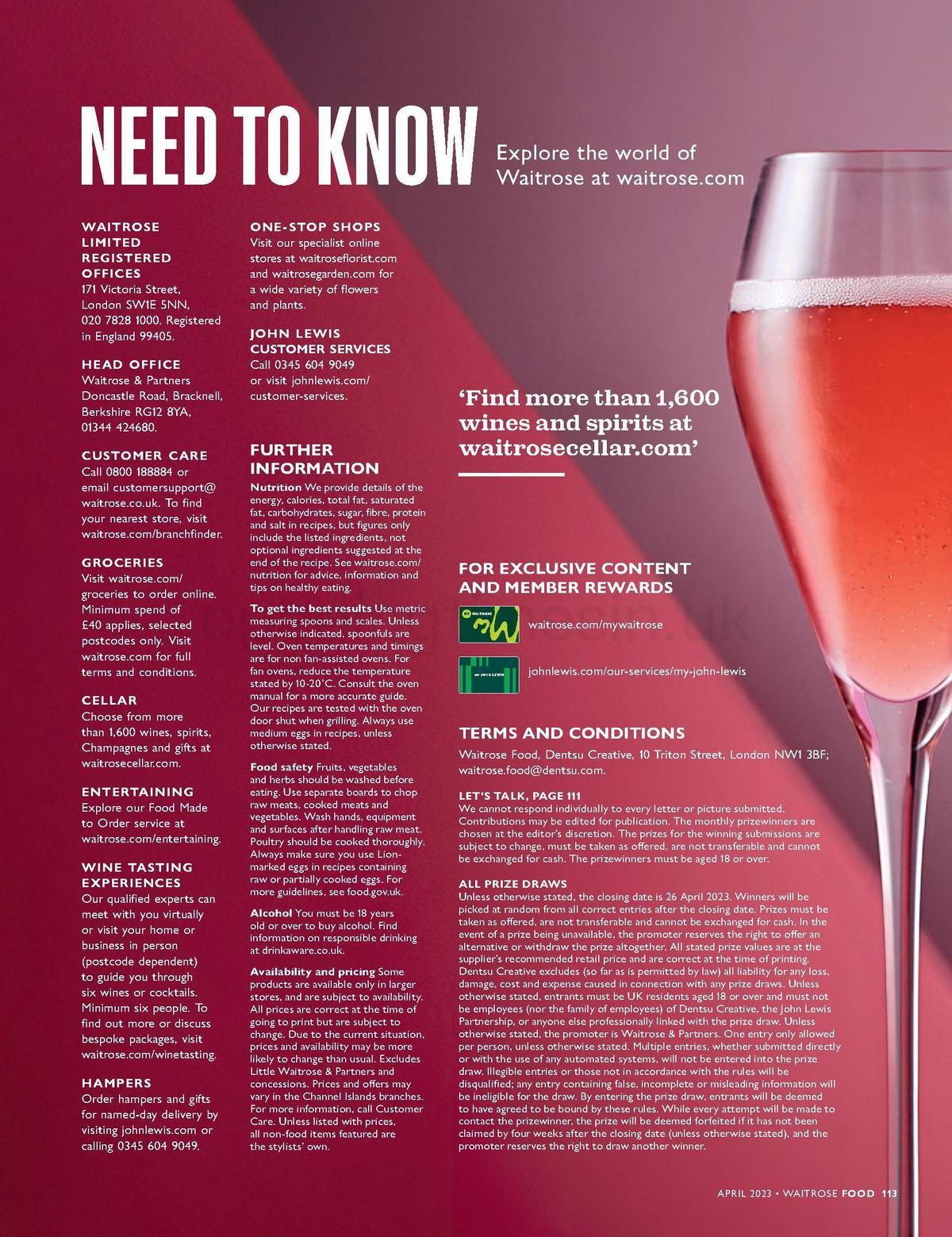 Waitrose Magazine April Offers from 1 April