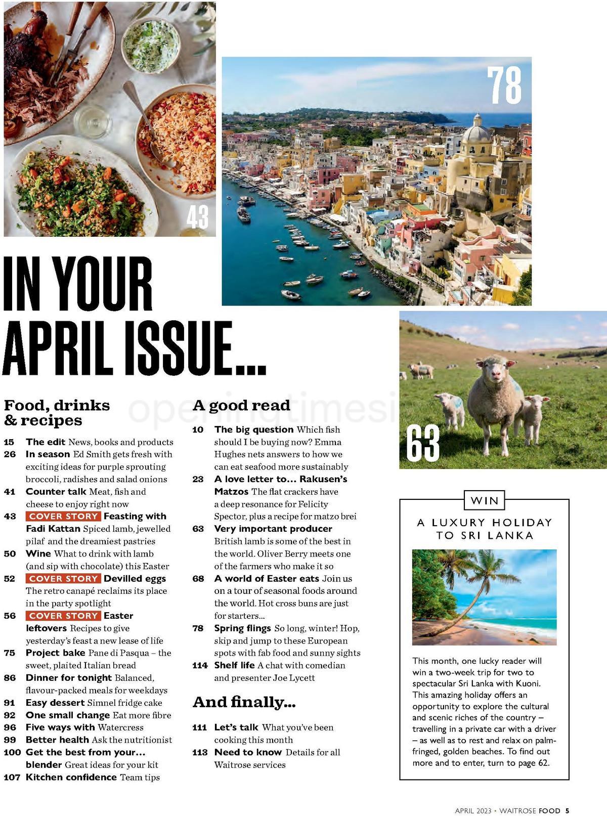 Waitrose Magazine April Offers from 1 April