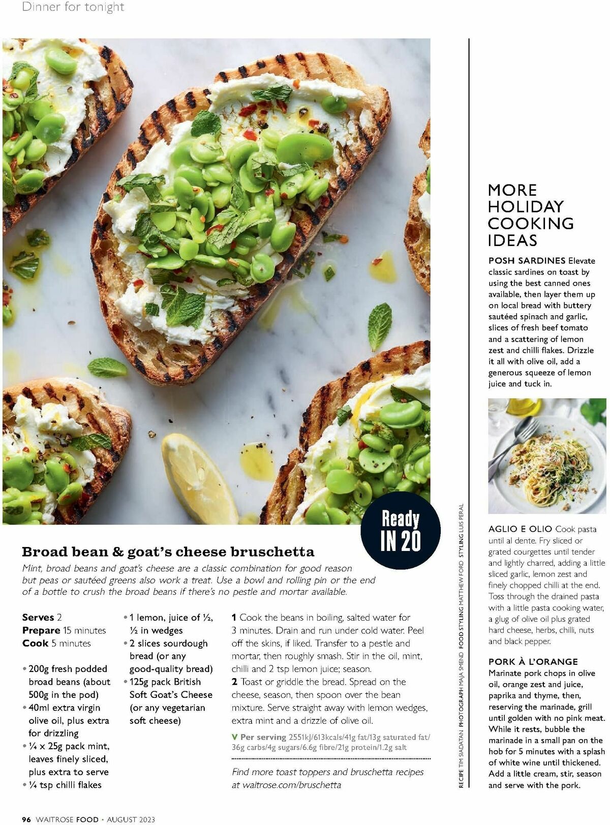 Waitrose Food Magazine August Offers from 1 August