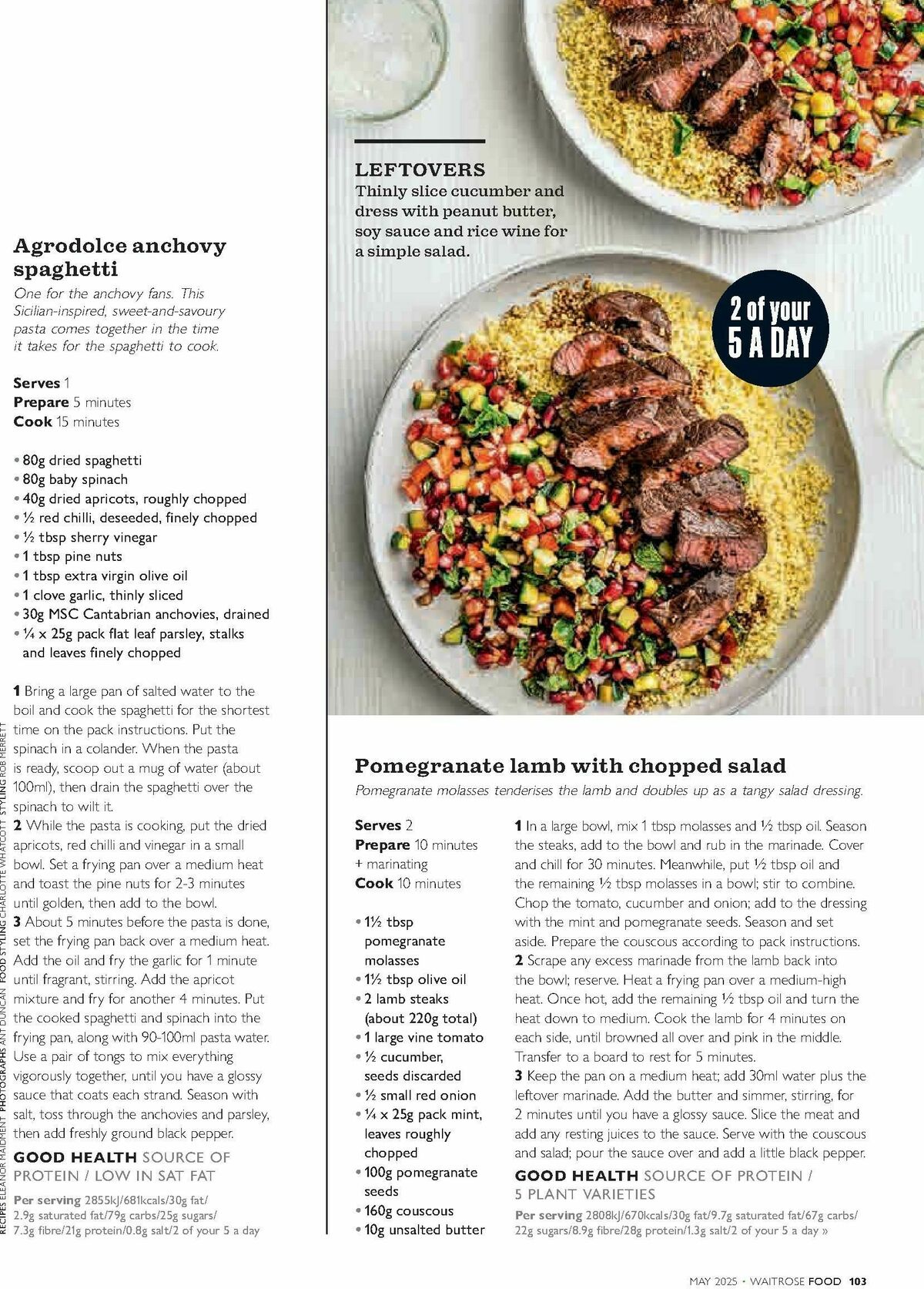 Waitrose Food Magazine May Offers from 1 May