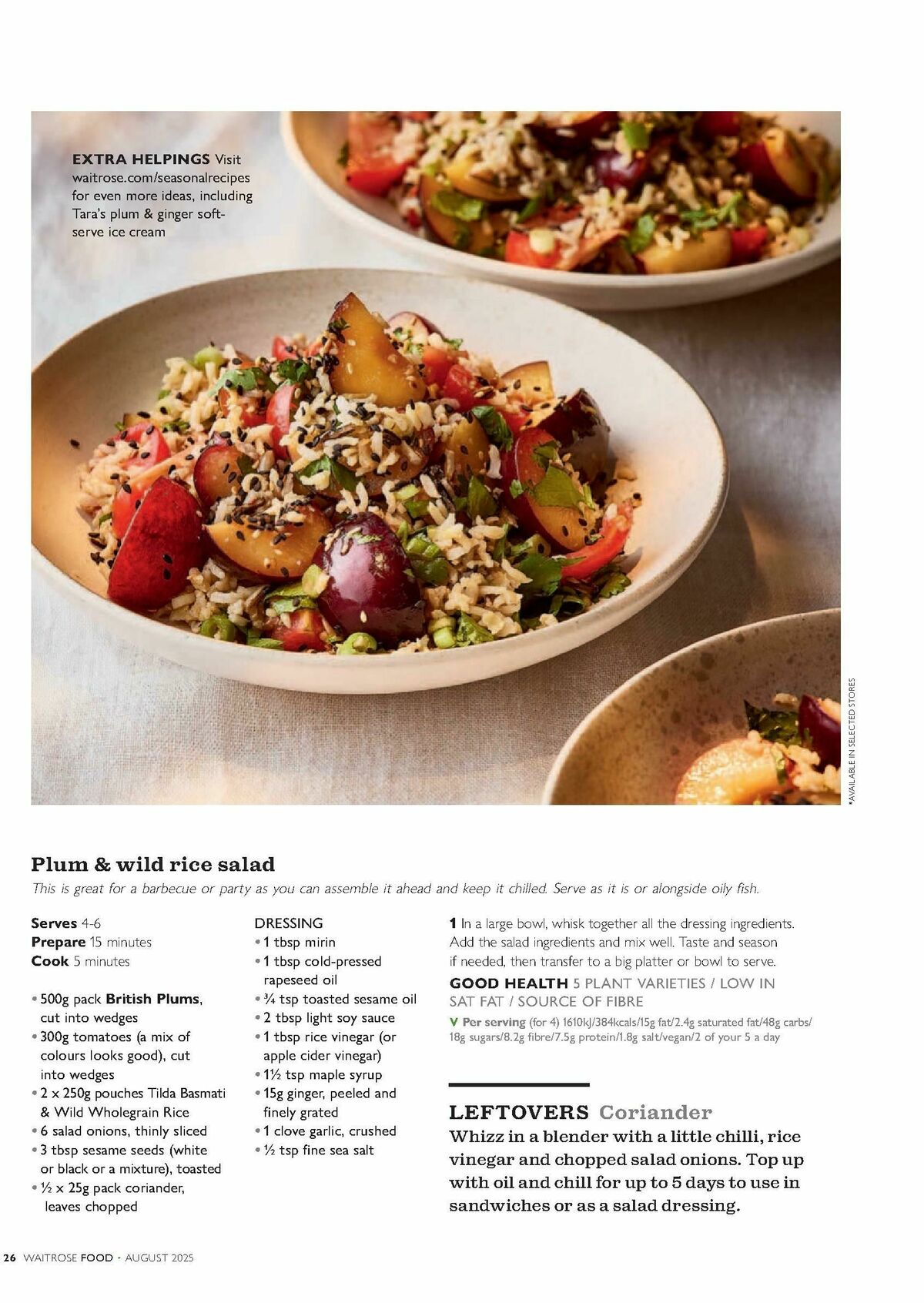 Waitrose Food Magazine August Offers from 1 August