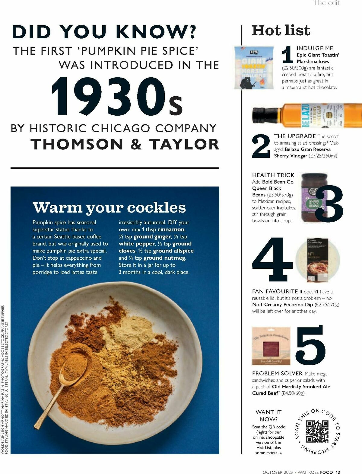 Waitrose Food Magazine October Offers from 1 October