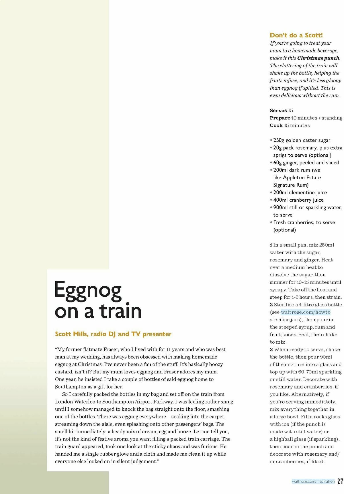 Waitrose Food Magazine December Offers from 1 December