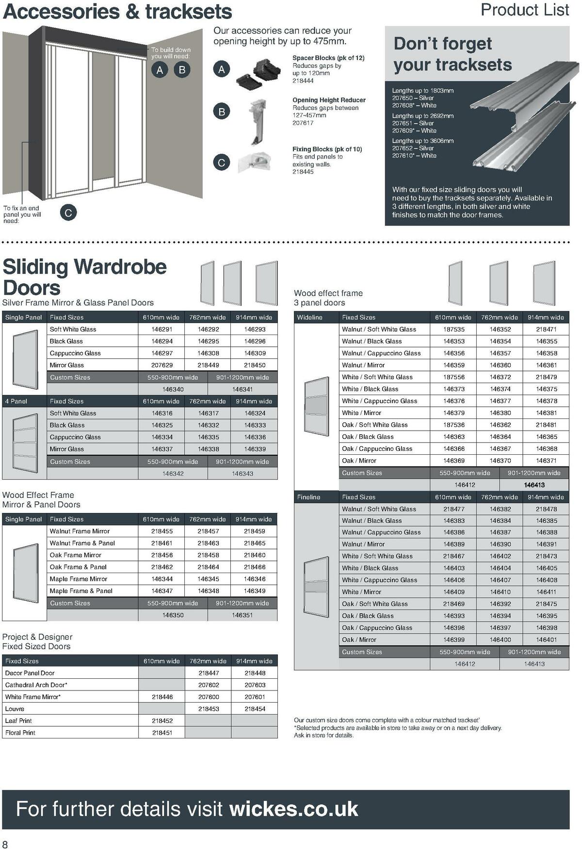 Wickes Sliding Wardrobe Doors Brochure Offers from 1 April