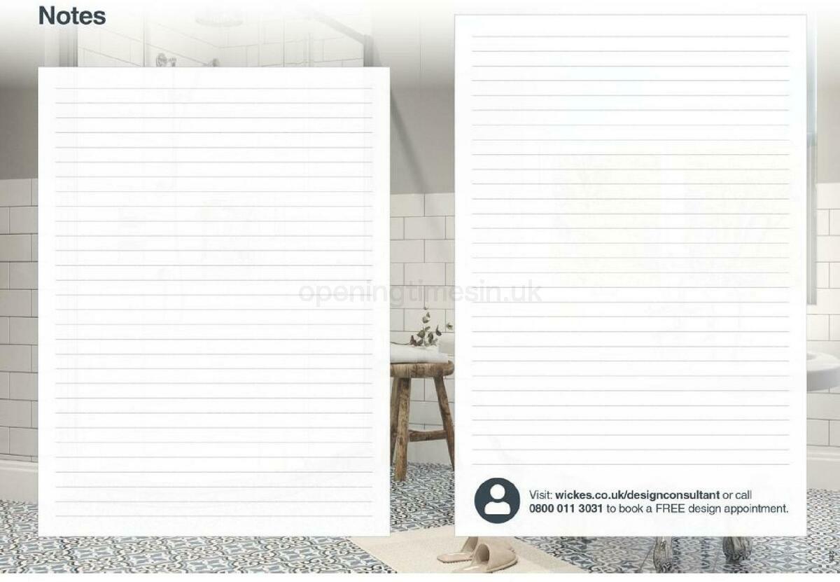 Wickes Showroom bathrooms brochure Offers from 1 September