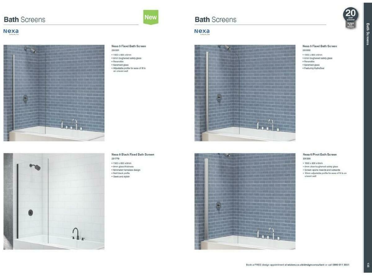 Wickes Showroom bathrooms brochure Offers from 1 September