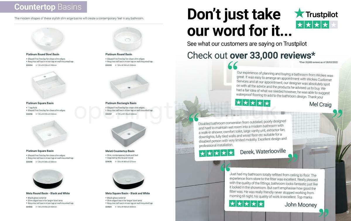 Wickes Showroom bathrooms brochure Offers from 1 June