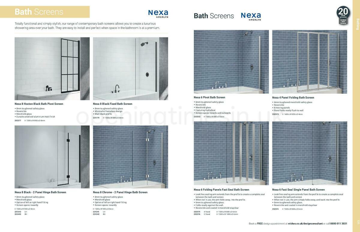 Wickes Showroom bathrooms brochure Offers from 1 June