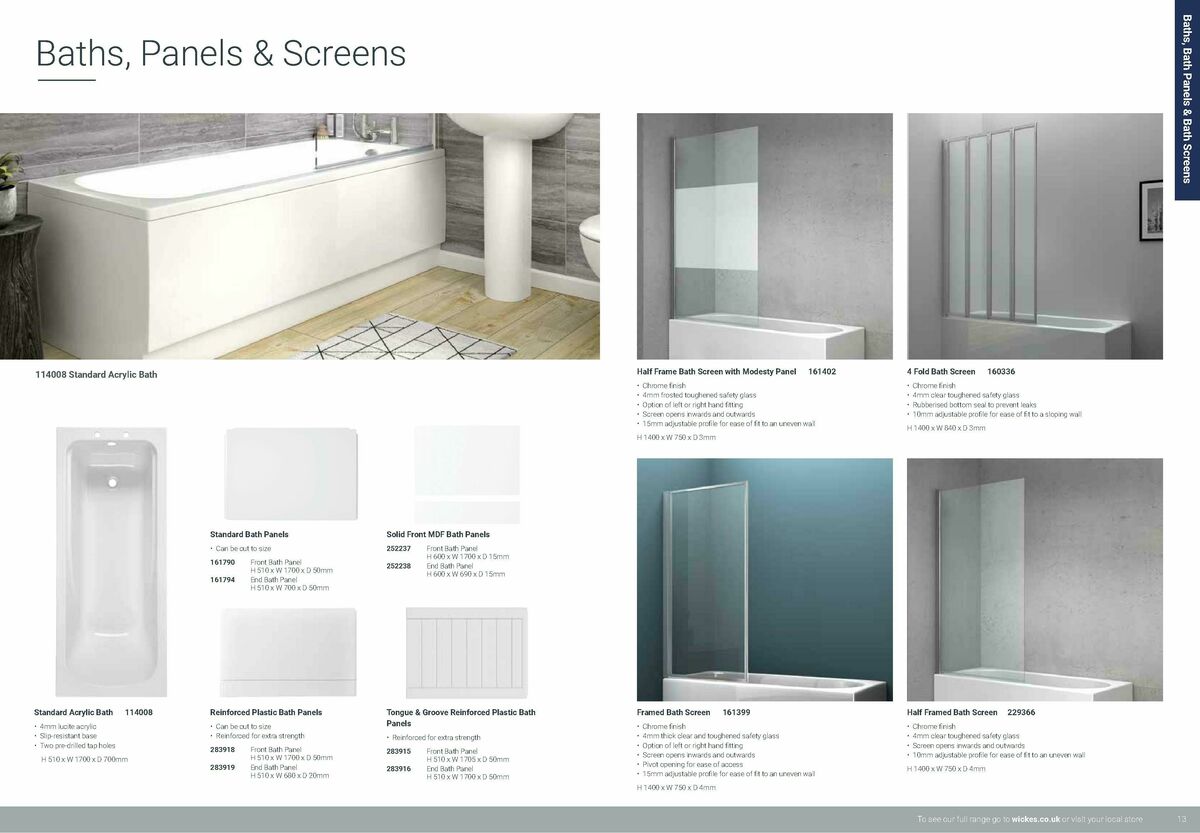 Wickes Bathrooms Brochure Offers from 1 February