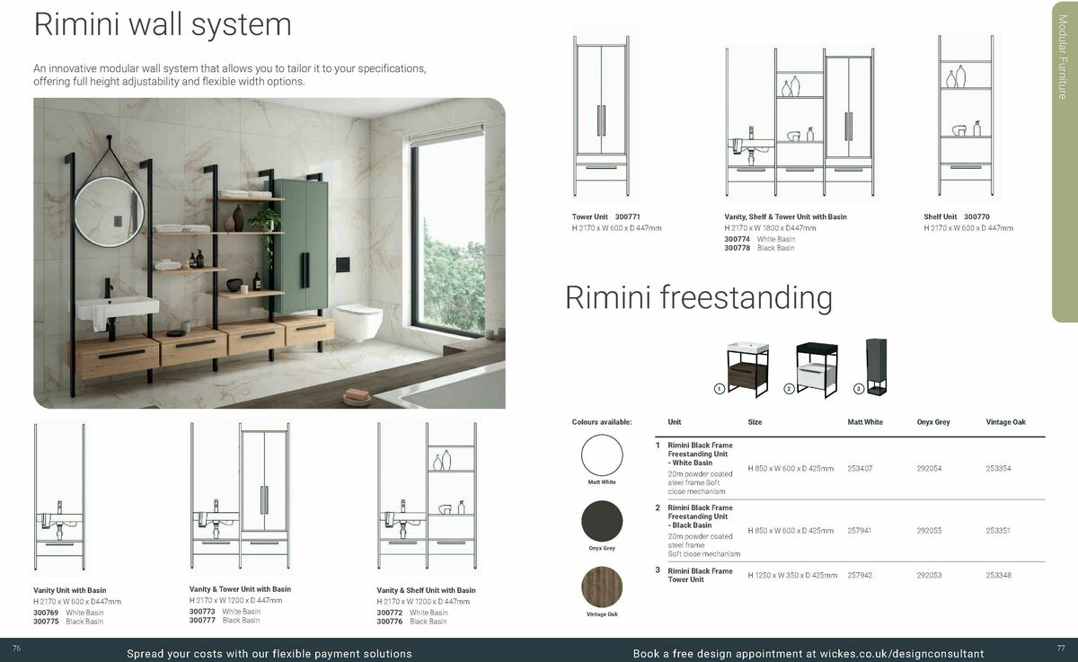 Wickes Bespoke Bathrooms Brochure Offers from 1 September