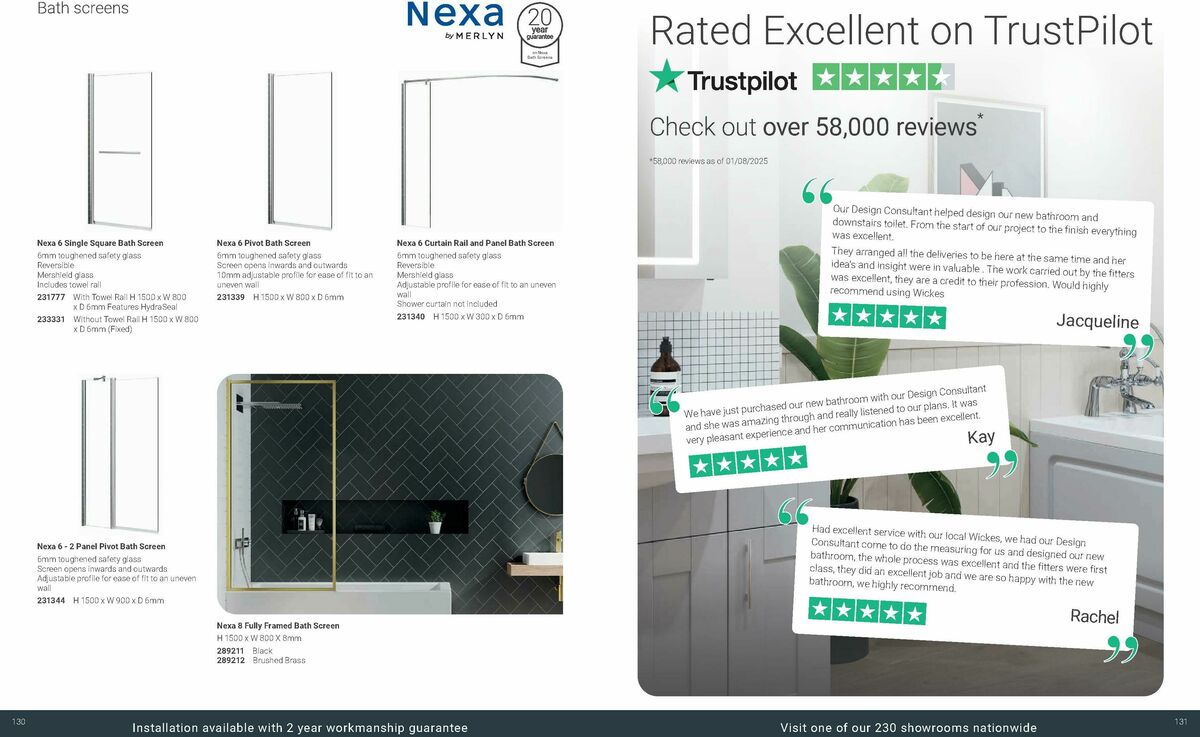 Wickes Bespoke Bathrooms Brochure Offers from 1 September