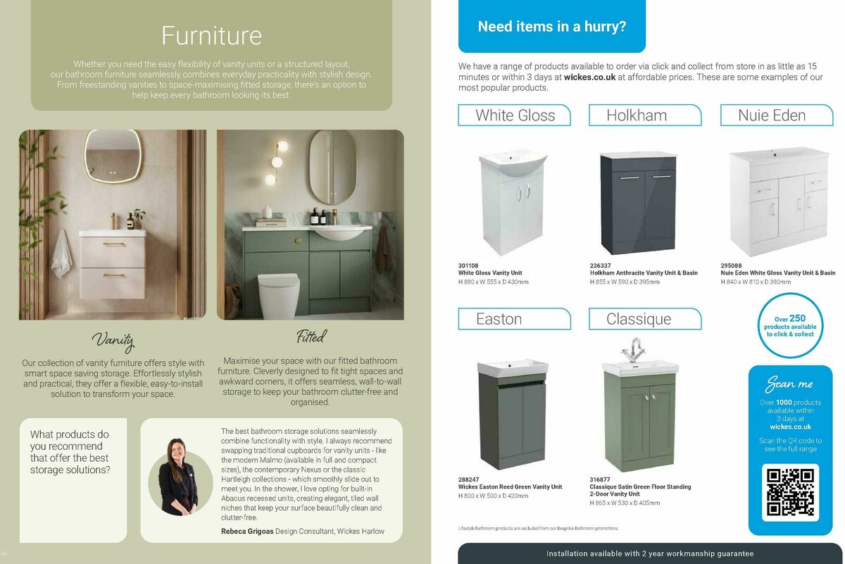 Wickes Bespoke Bathrooms Brochure Offers from 10 August