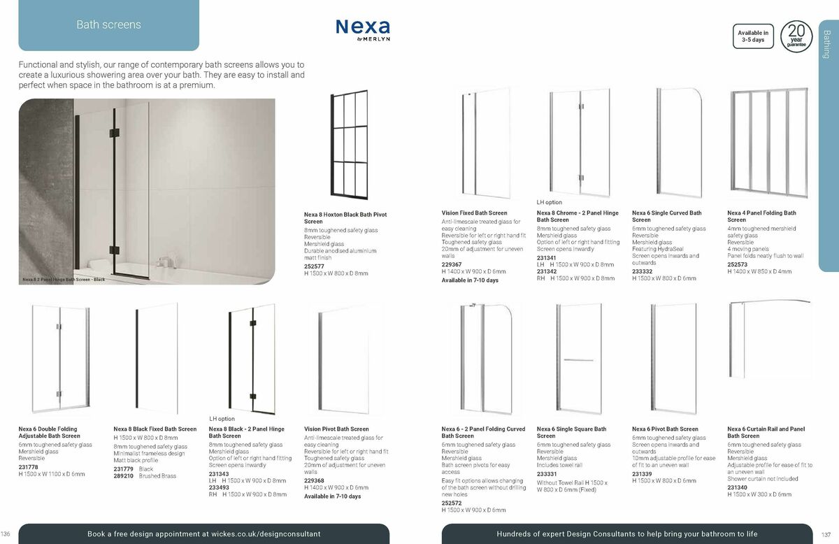 Wickes Bespoke Bathrooms Brochure Offers from 10 August