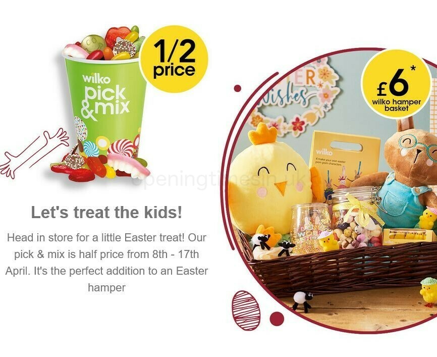 Wilko Easter Offers from 6 April