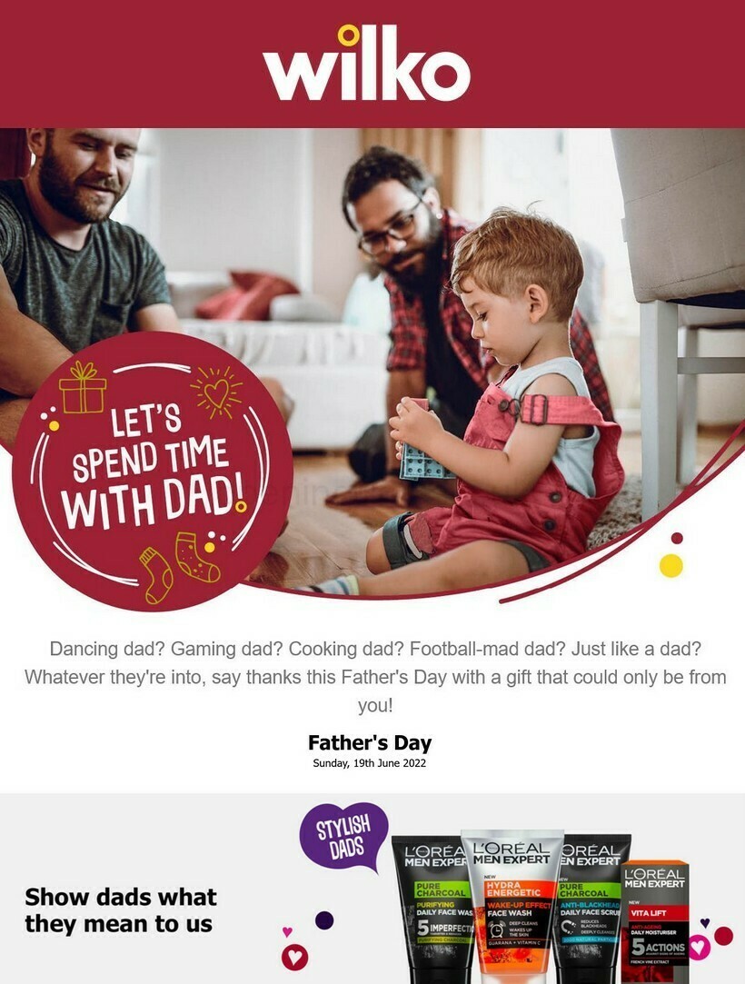 Wilko Father's Day Offers from 4 June