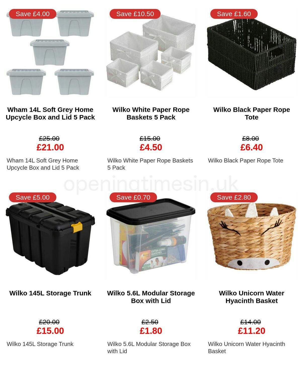 Wilko Storage Offers from 11 February