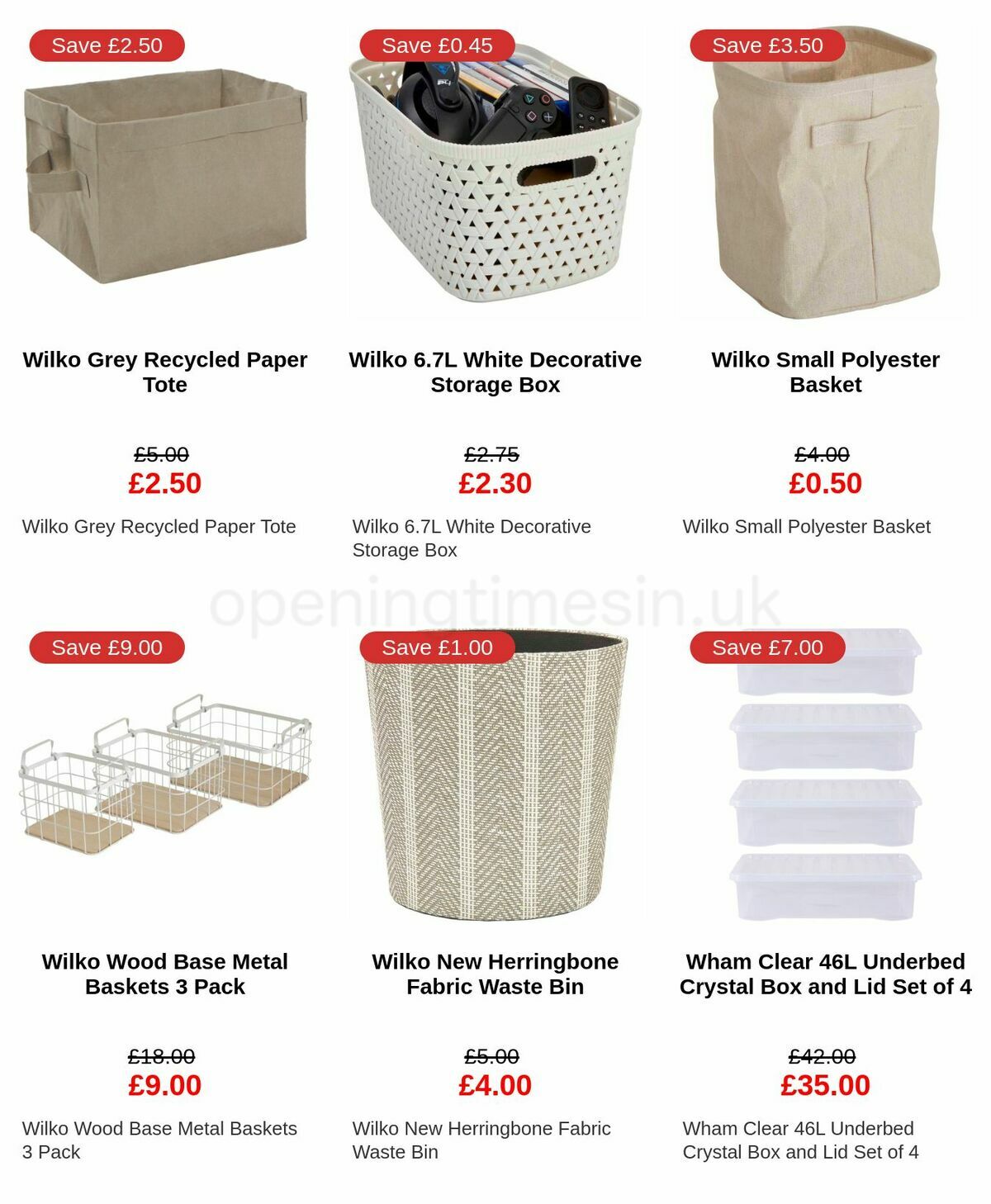 Wilko Storage Offers from 11 February