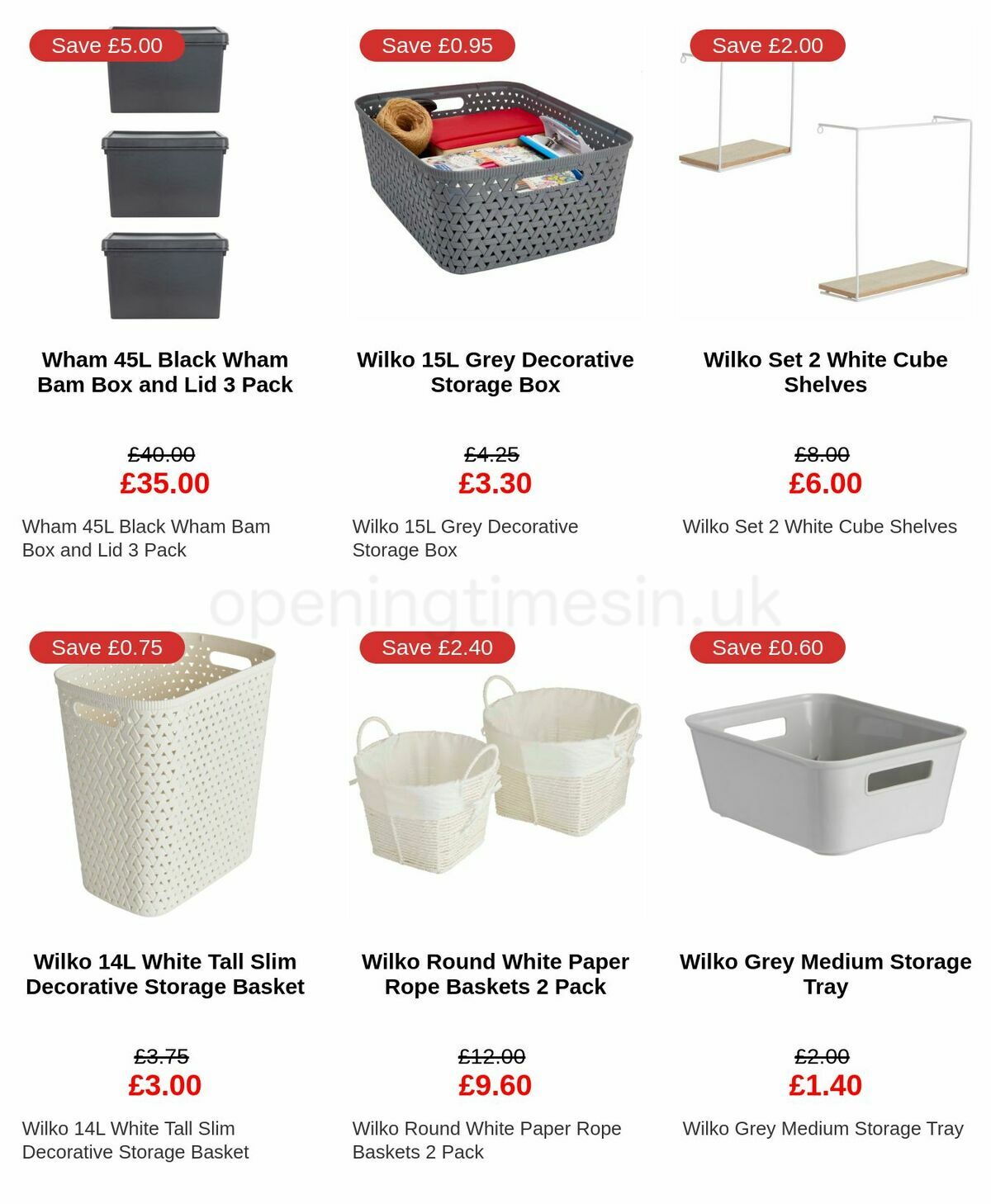 Wilko Storage Offers from 11 February