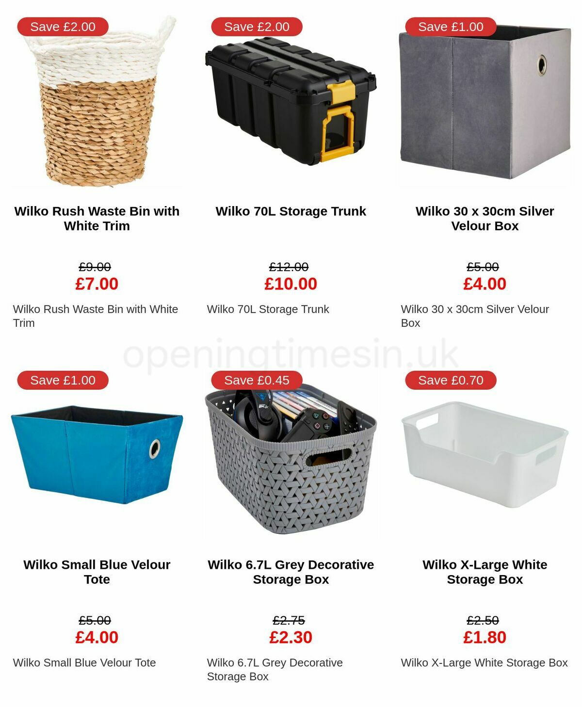 Wilko Storage Offers from 11 February