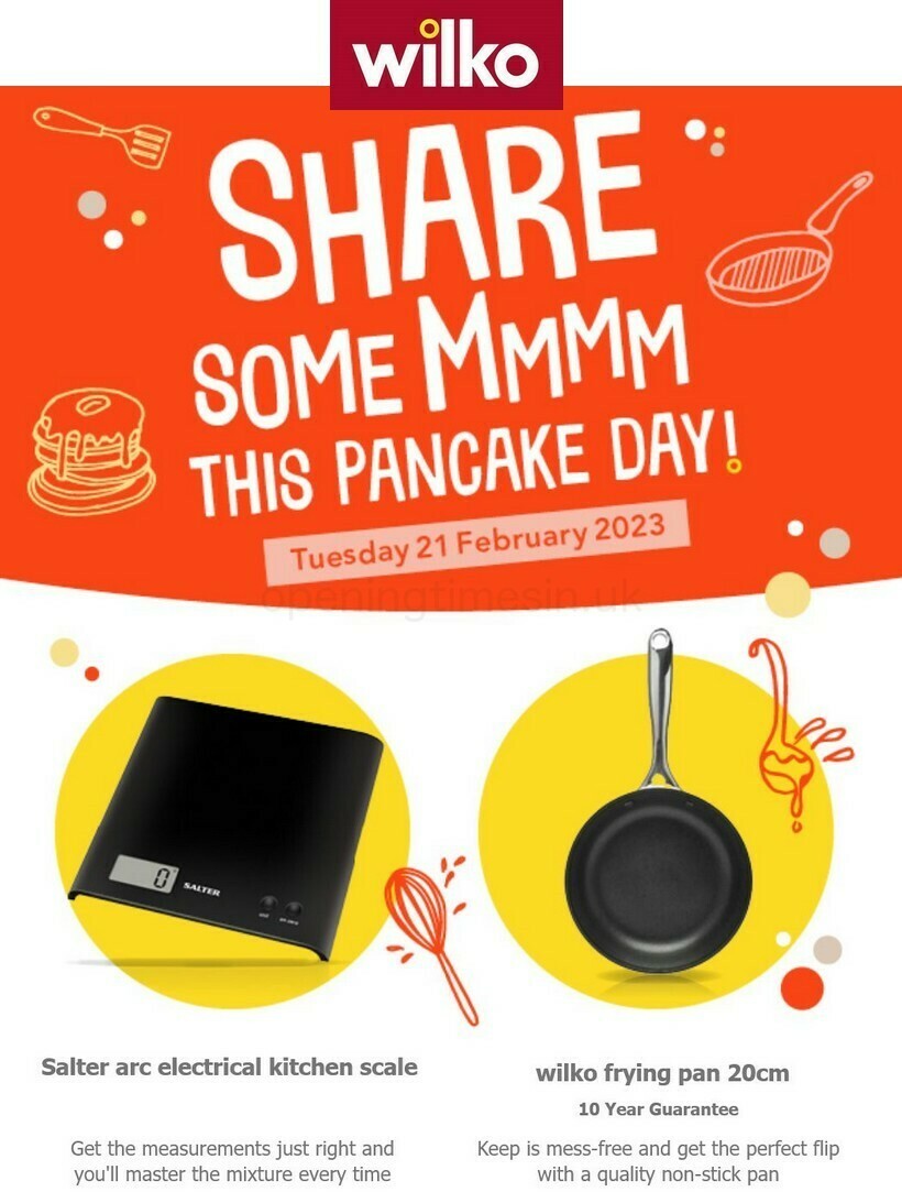 Wilko Pancake Day Offers from 12 February