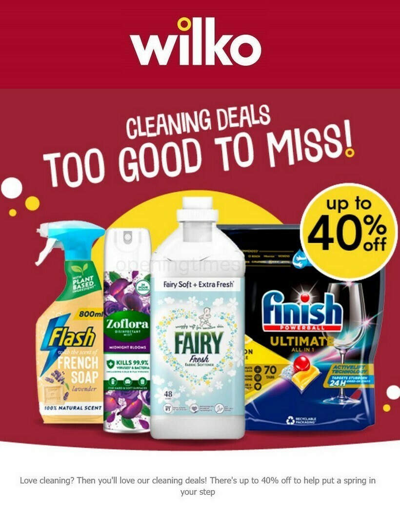 Wilko Cleaning Offers from 19 April