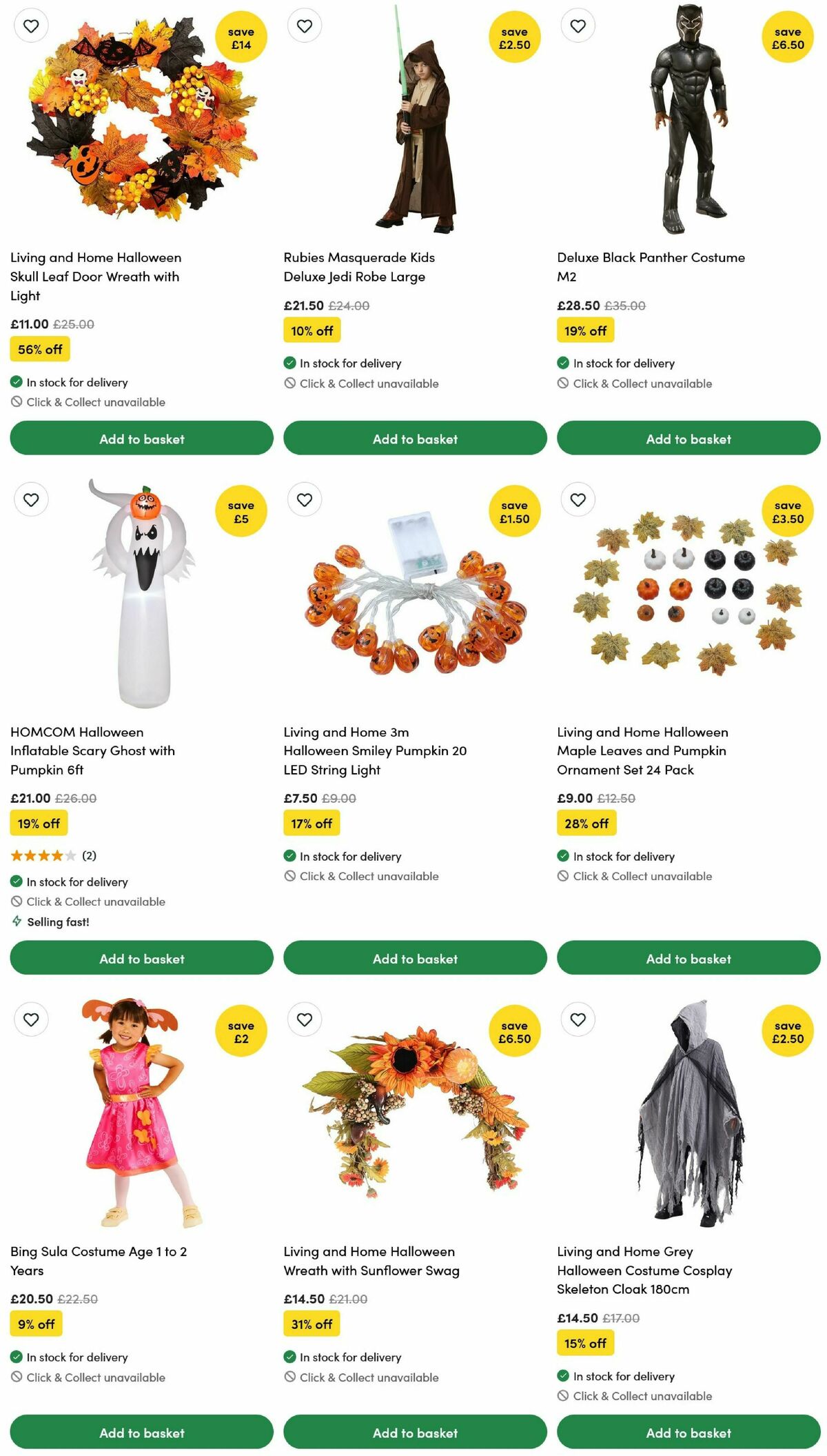 Wilko Halloween Offers from 15 September
