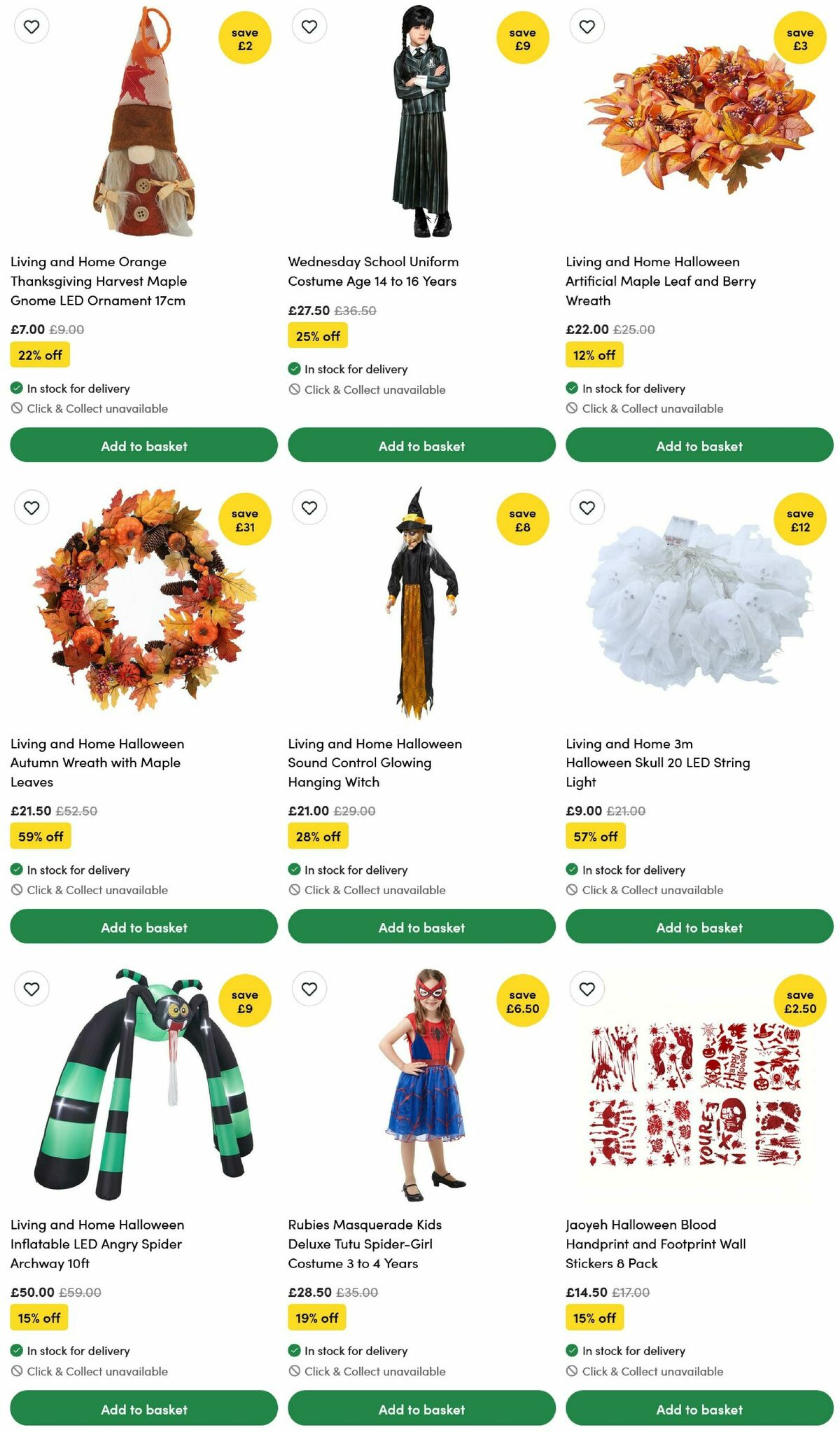 Wilko Halloween Offers from 15 September
