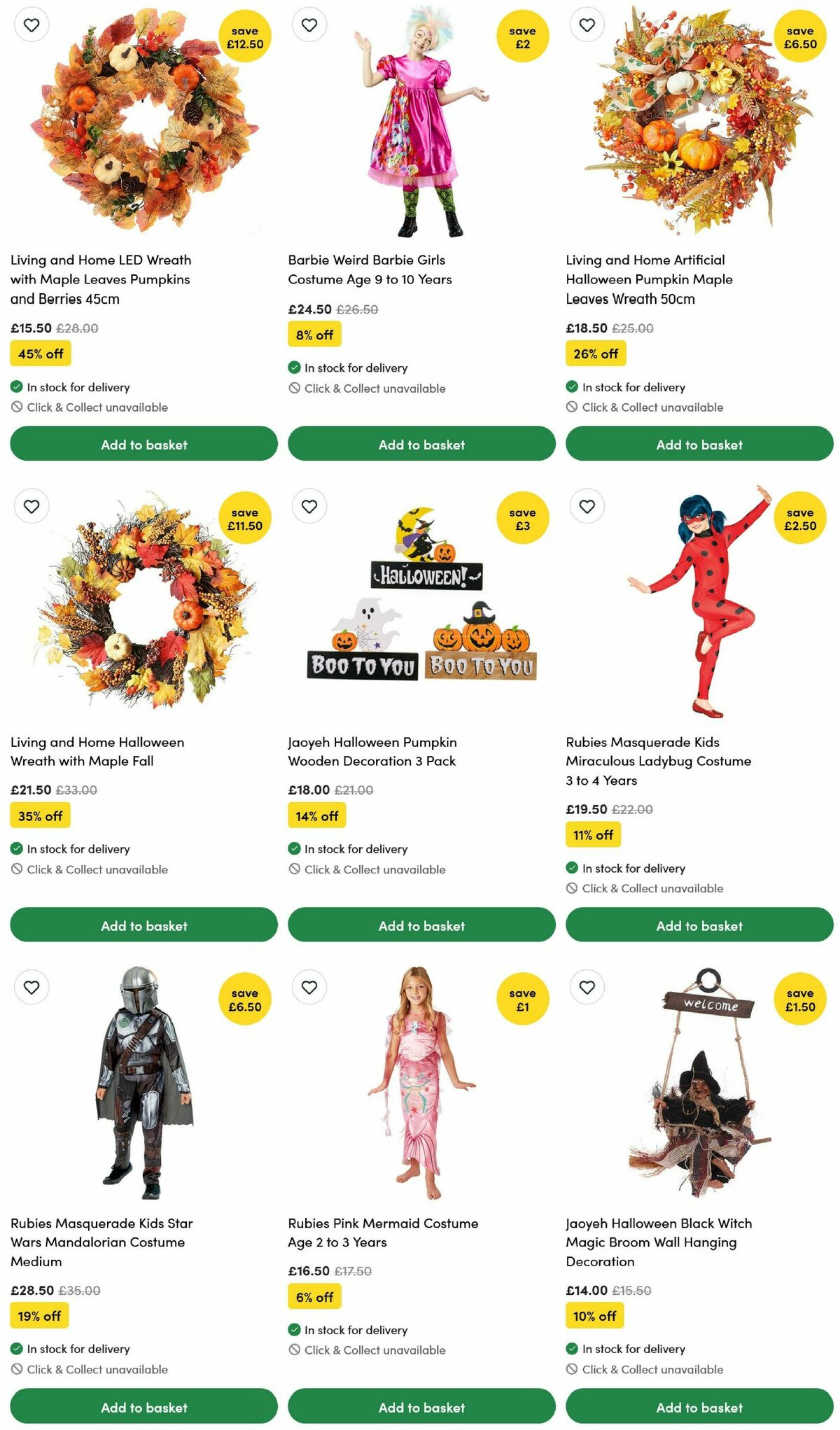 Wilko Halloween Offers from 15 September