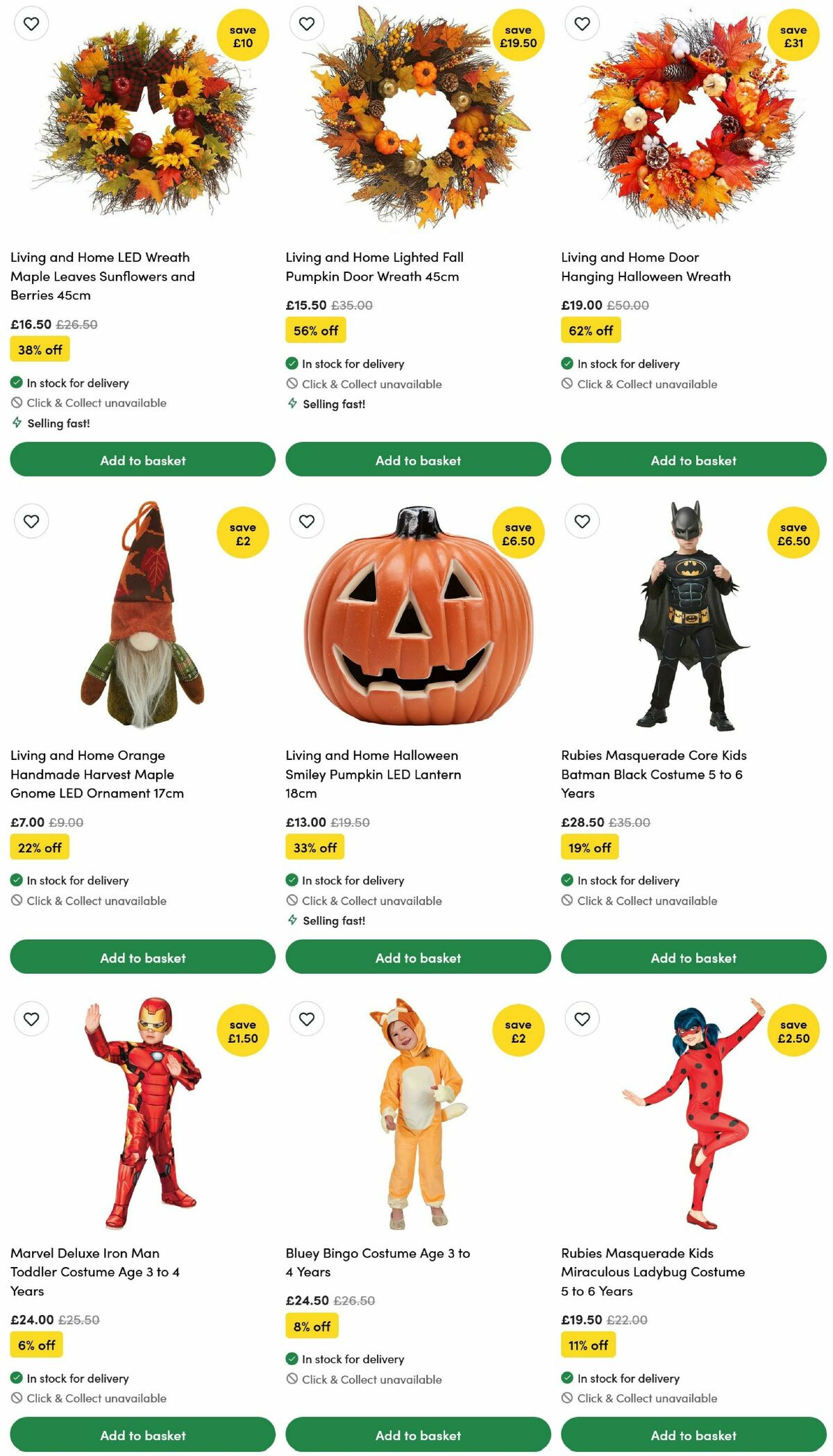 Wilko Halloween Offers from 15 September