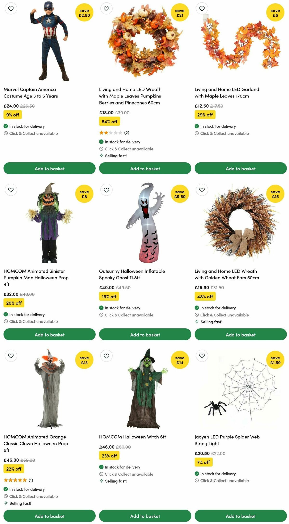 Wilko Halloween Offers from 15 September