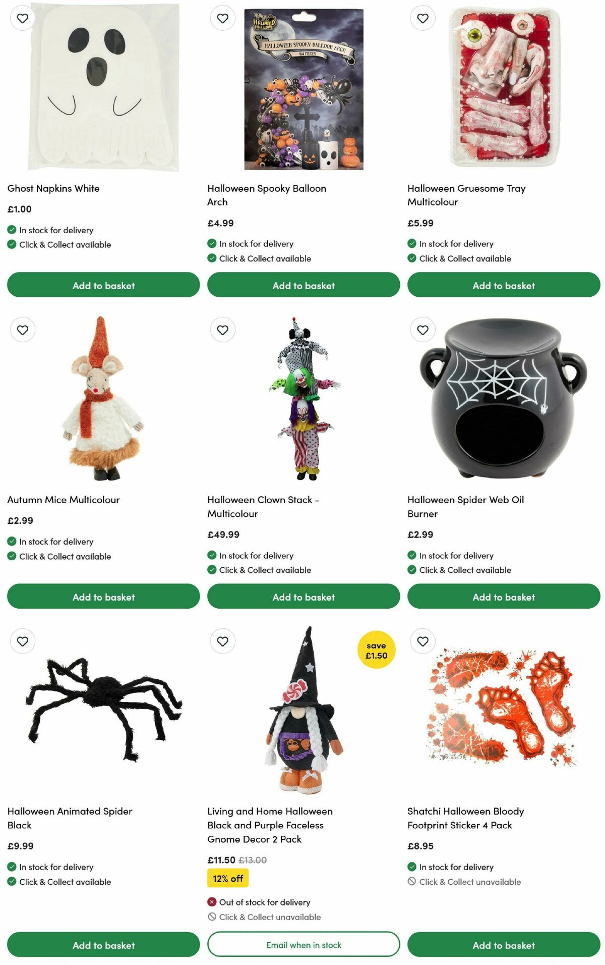 Wilko Halloween Offers from 15 September