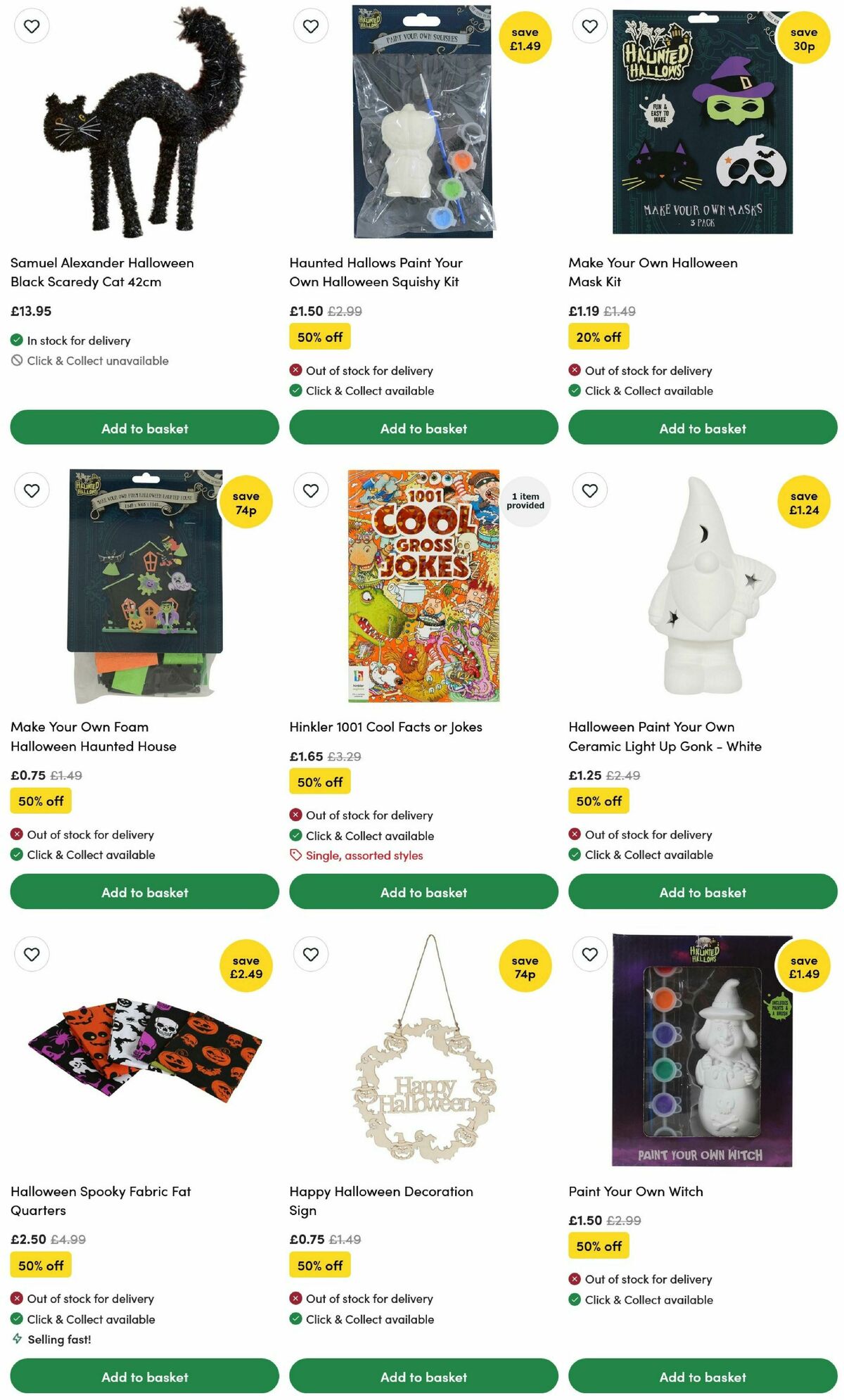 Wilko Halloween Offers from 15 September