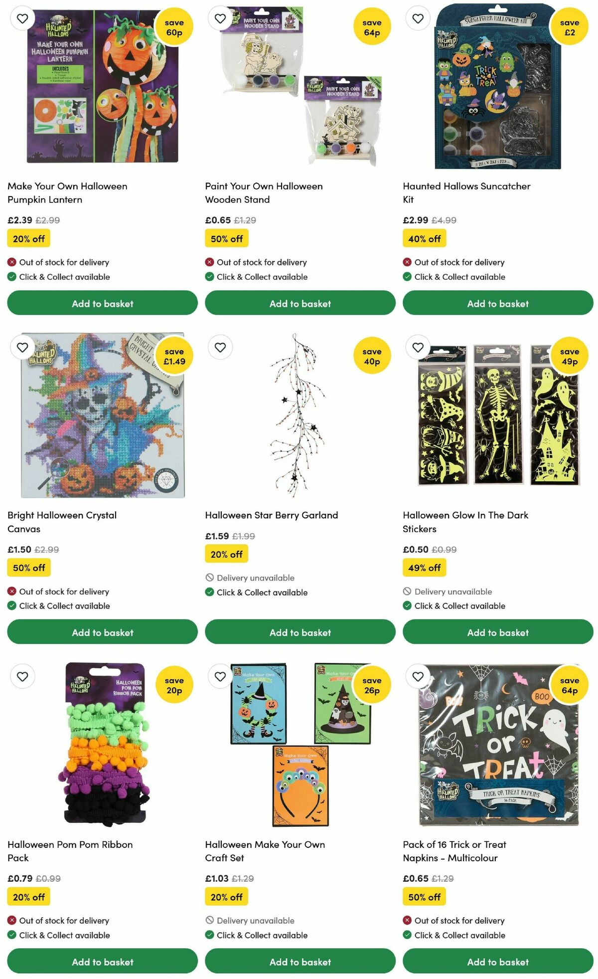Wilko Halloween Offers from 15 September