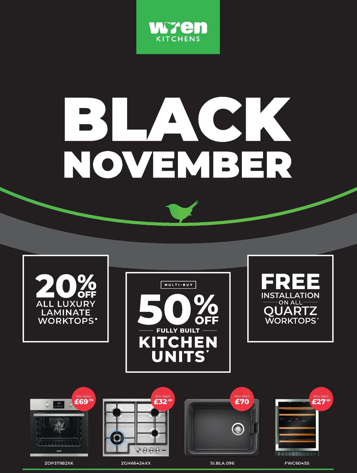 Wren Kitchens Black November Offers from 7 November