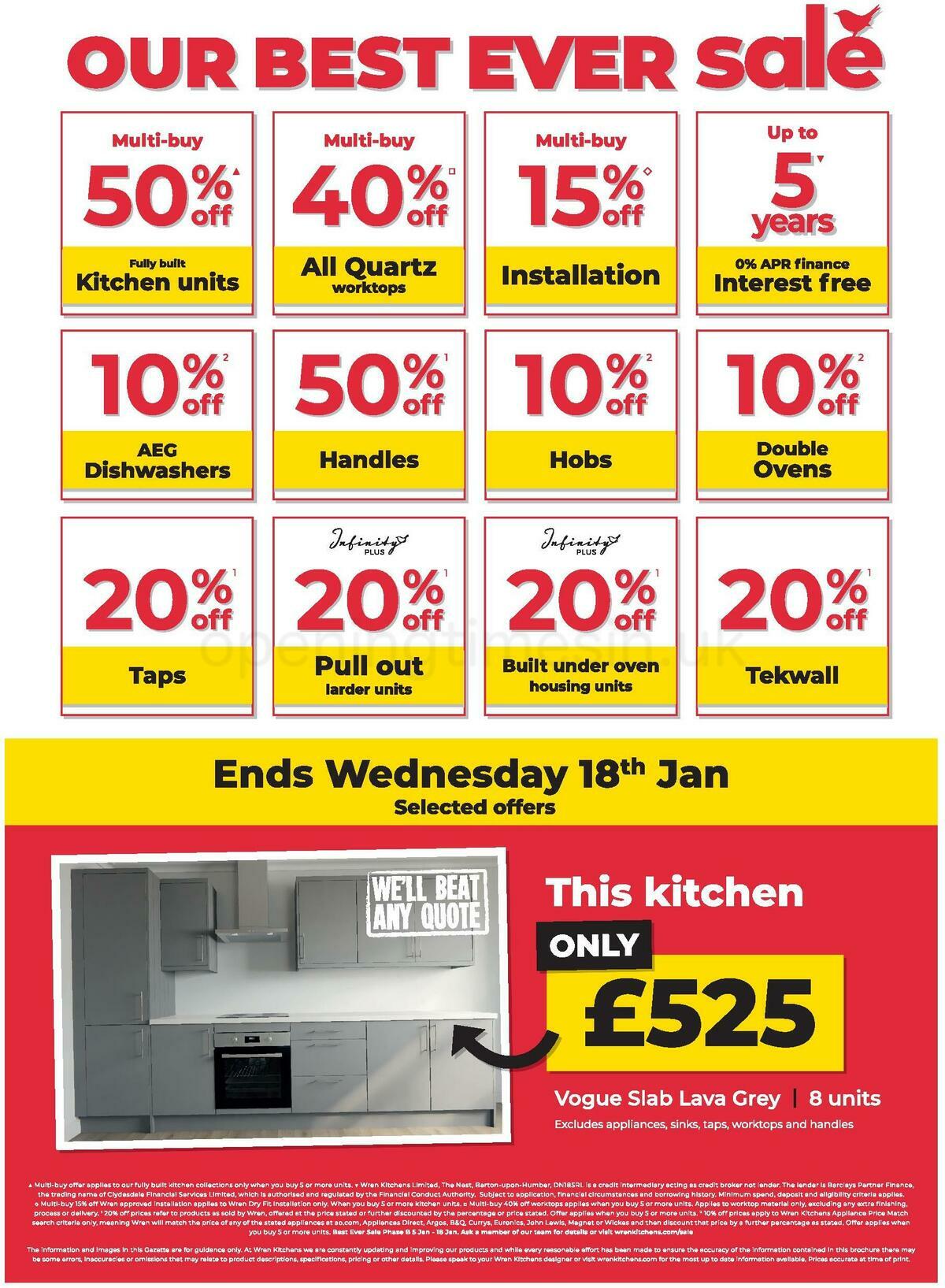 Wren Kitchens Offers from 5 January