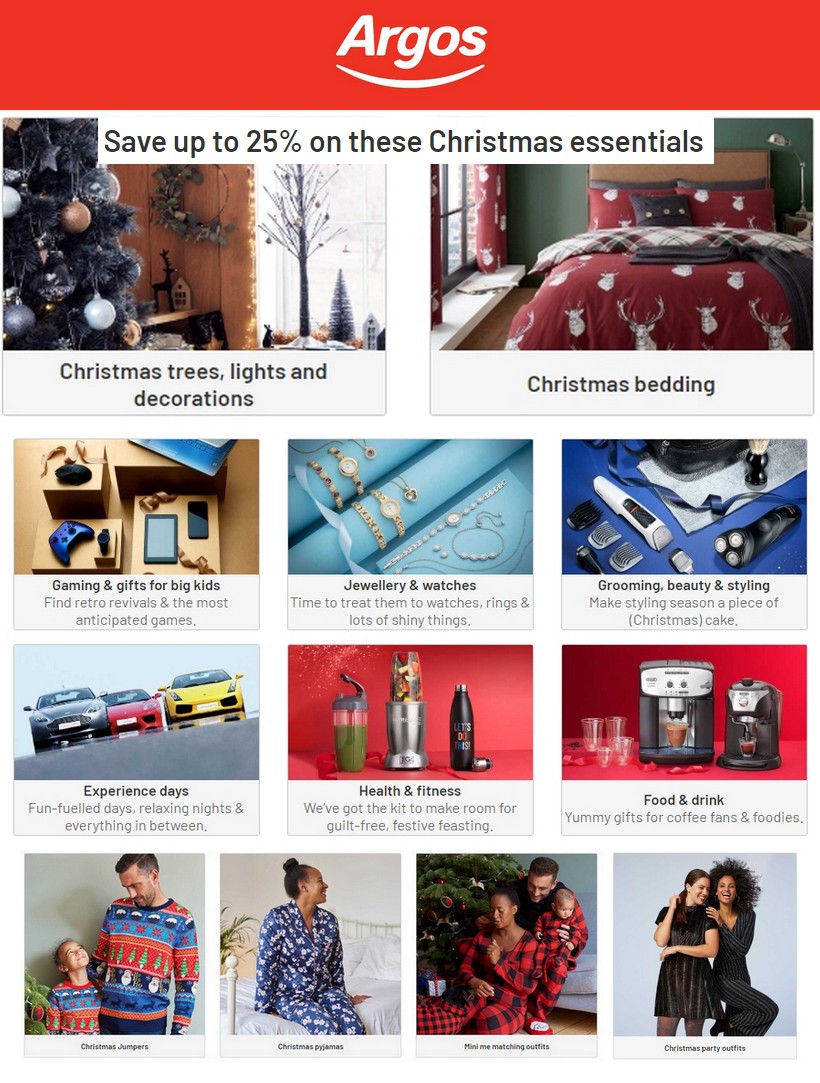 Argos New Offers & Special Buys from 3 December