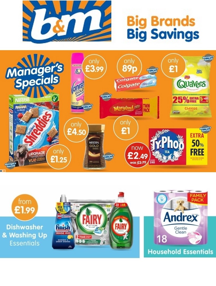 B&M Newsletter & Special Buys from 1 April