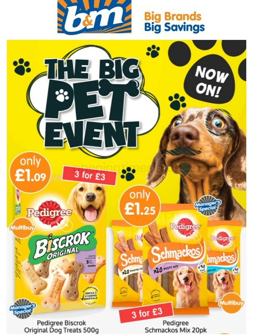 B&M Pet Event Newsletter & Special Buys from 16 August