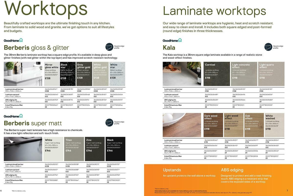 B&Q Kitchen price list Offers & Special Buys from 15 September