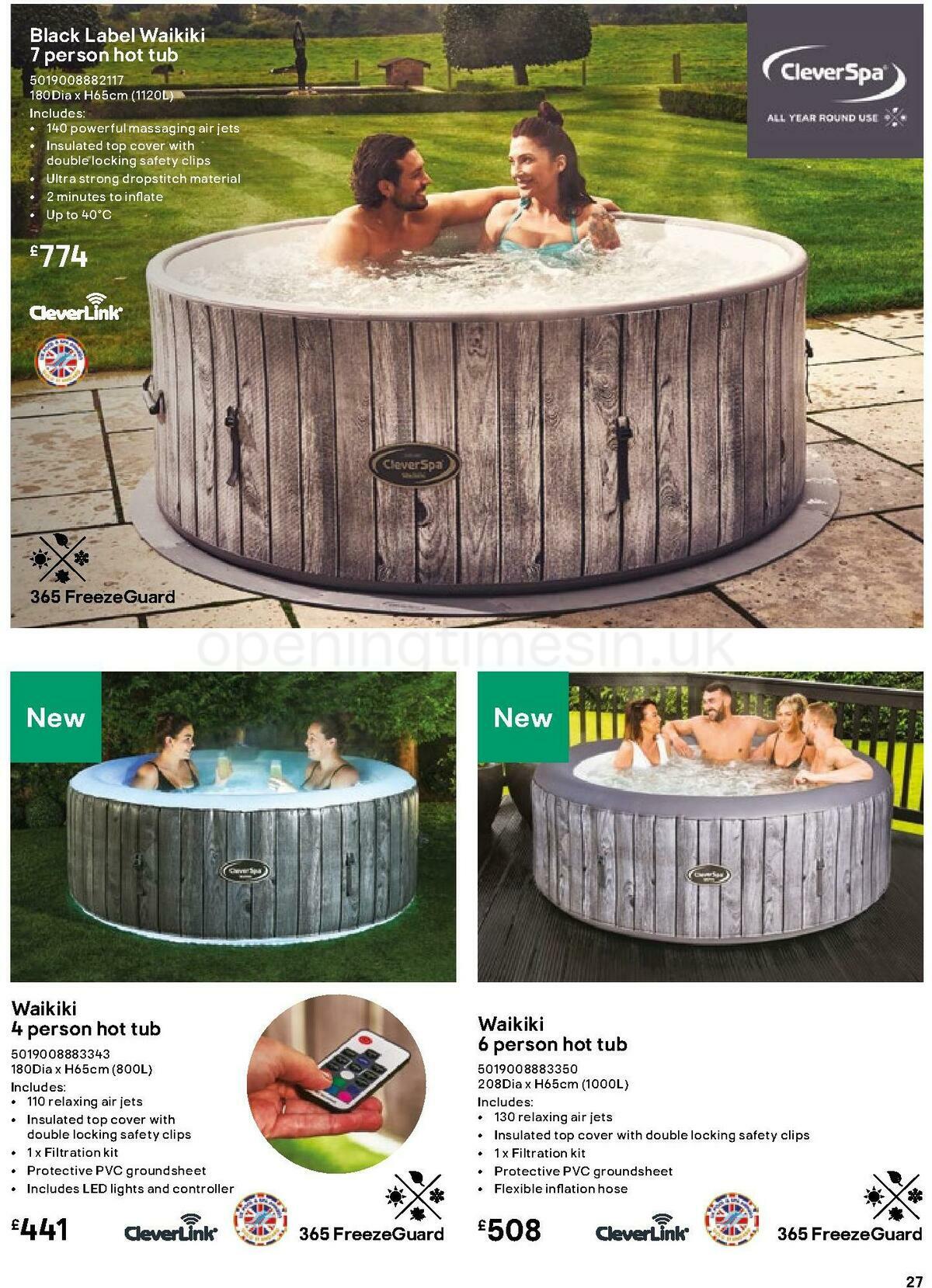 B&Q Hot Tub & Spa Collections Offers & Special Buys from 1 March Page 27