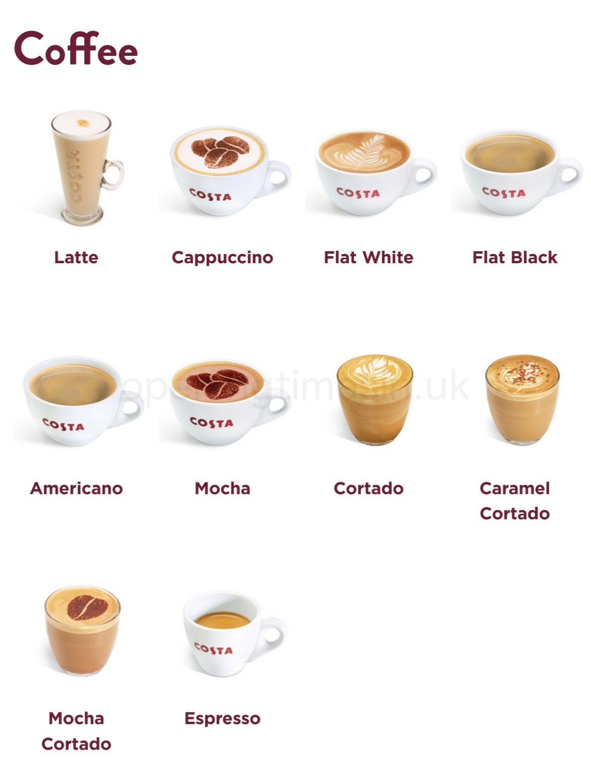 Costa Coffee Offers & Menu from 1 April Page 2