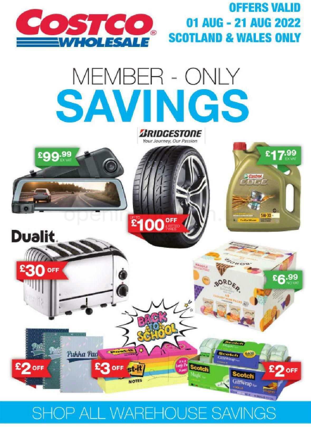 Costco Scotland & Wales from 1 August