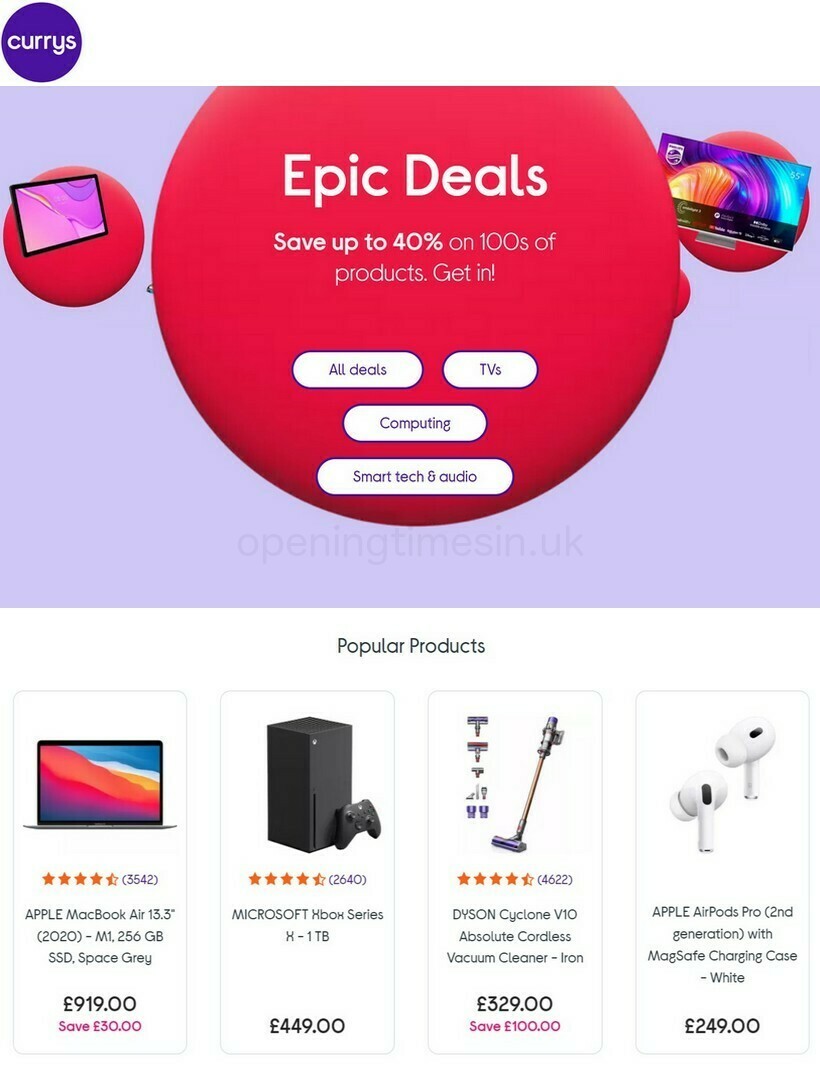 Currys Offers & Special Buys from 29 September